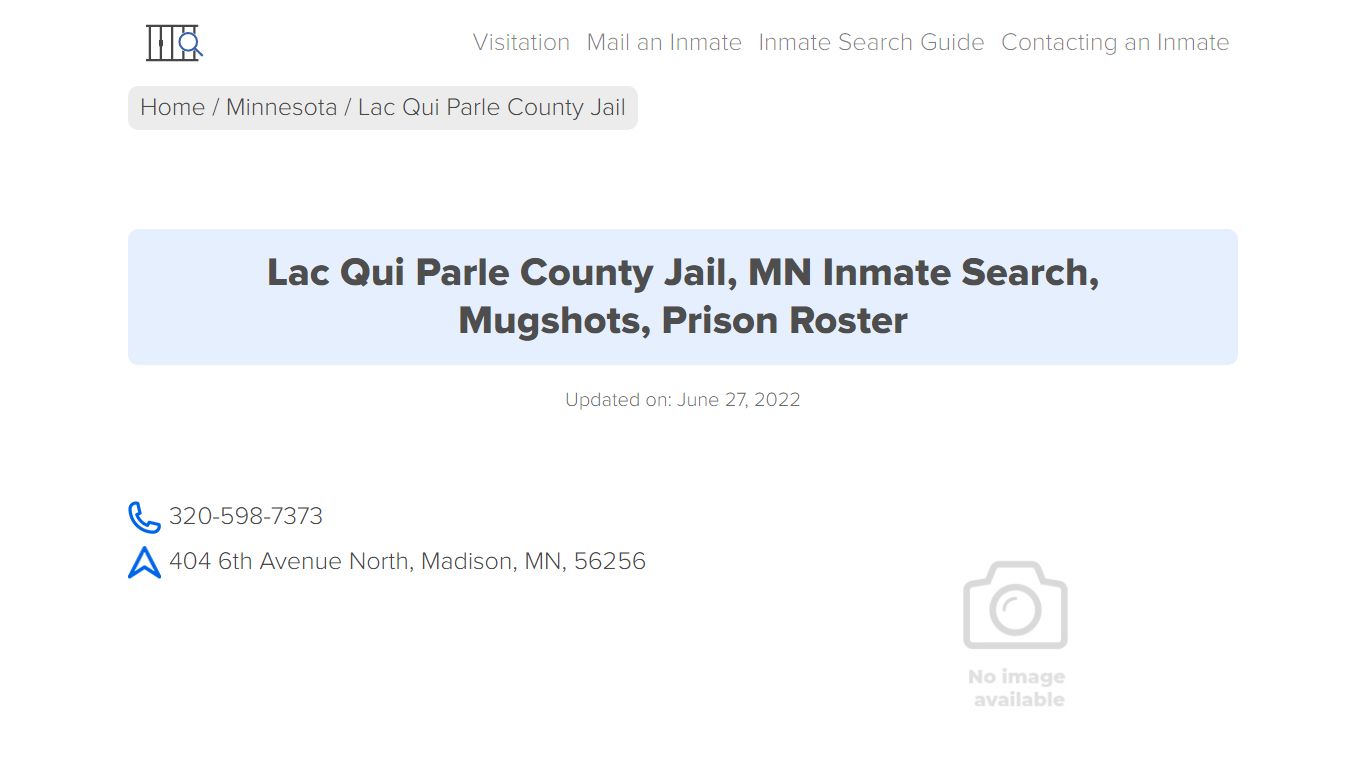 Lac Qui Parle County Jail, MN Inmate Search, Mugshots ...